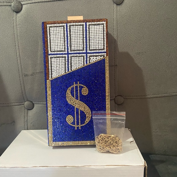 GRIPLT Bling Chocolate Diamands Monye Purses and handbag Rhinstone., - Picture 3 of 5